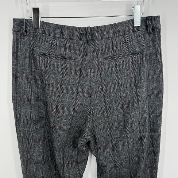 Brooks Brothers dress pants women's 14 wool cashmere glen plaid straight gray - Picture 5 of 10
